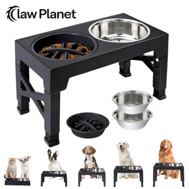 Royal Canin Food Medium - 高さ調節可能な犬用食器台、二重ステンレス製フード・ウォーターボウル付き、小型犬・中型犬・大型犬用