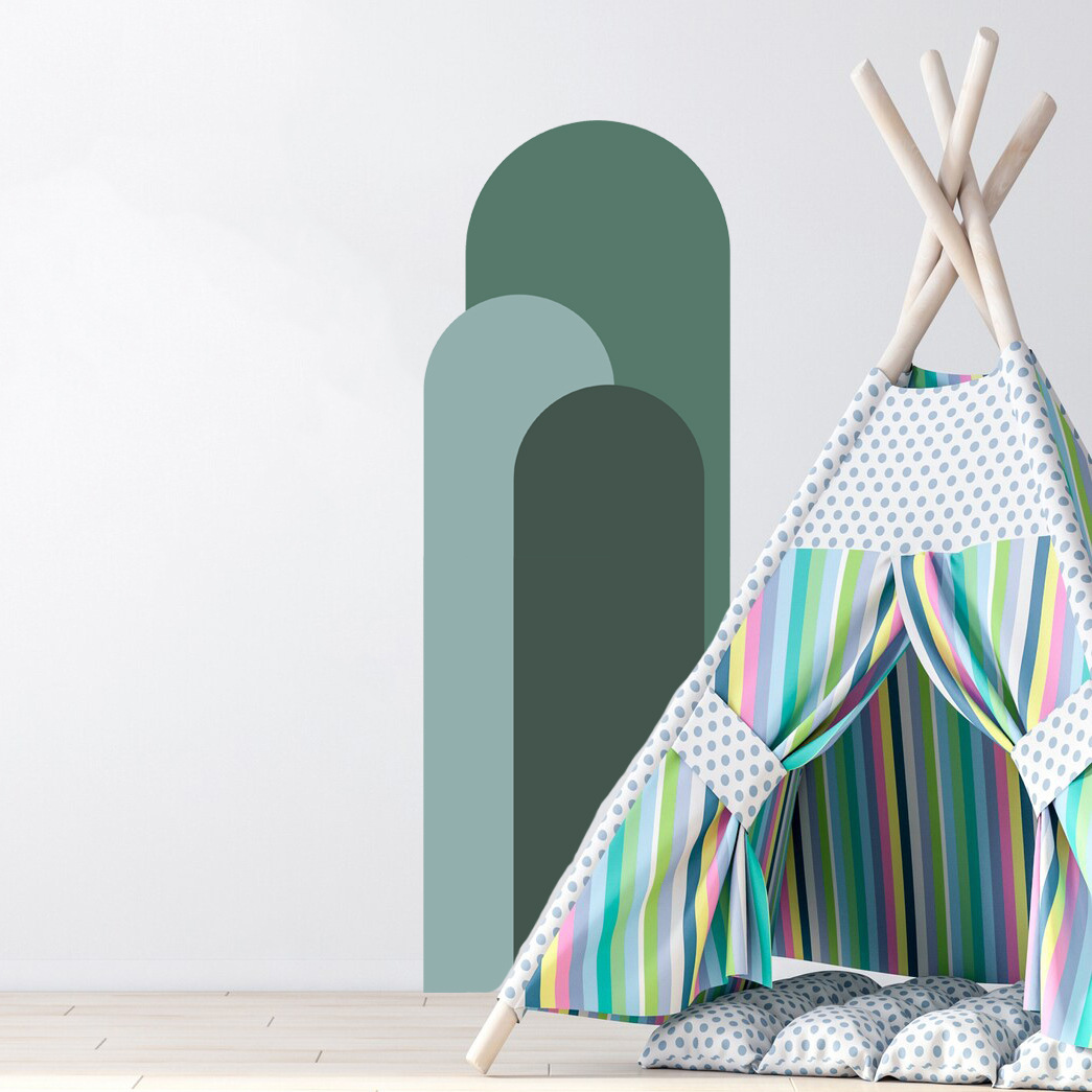 ボヘミアンアーチウォールステッカーリビングルームソファベッド - Pvc Panel Background のレビューと価格