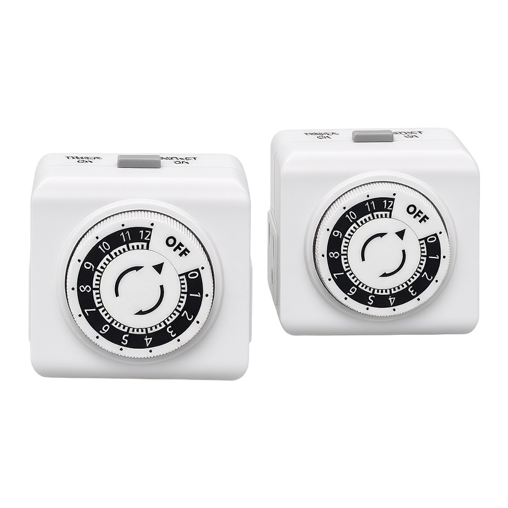 2個入り、24時間設定可能な屋内用メカニカルタイマー付き電源 - Timer Dual Outlet のレビューと価格